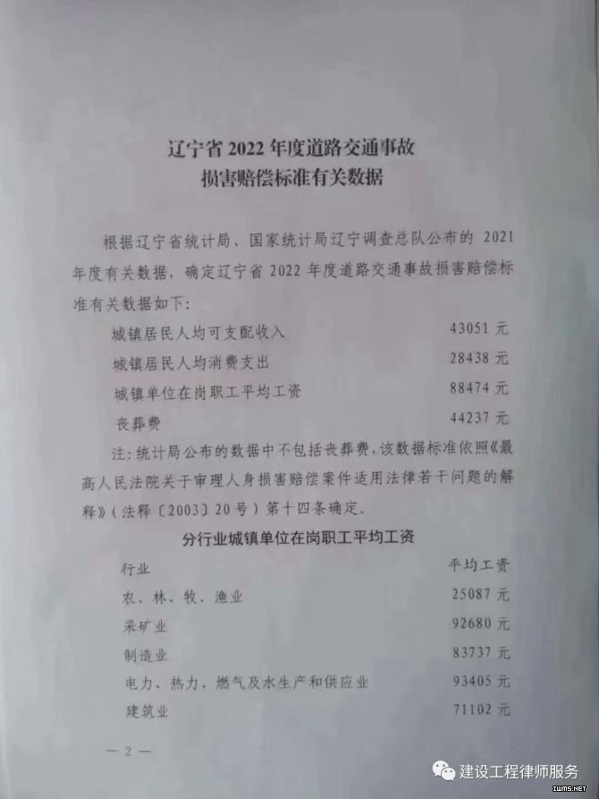 新知达人, 【官方更新】辽宁省2022年度道路交通事故损害赔偿标准有关数据（辽高法[2022]89号）